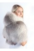 Sapphire Fox fur shawl - with hood